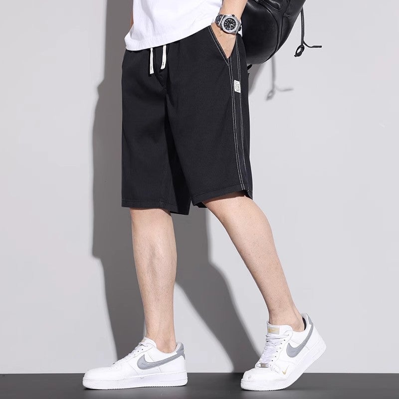 Sports Casual Shorts Men'S Loose Trendy Brand Tencel Middle Pants Men'S Summer Thin Men'S Five-Point Pants - Image 5